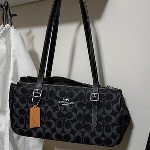 NWOT Coach Black Denim Asher Bag